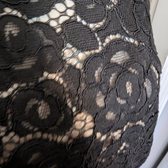 Ellen Tracy Black Floral Lace Midi Dress - Picture 2 of 4